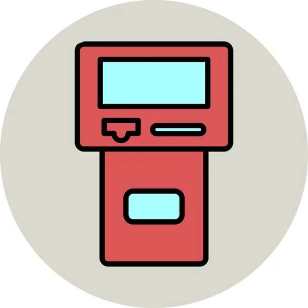 Kiosk填充线性向量Icon设计 — 图库矢量图片