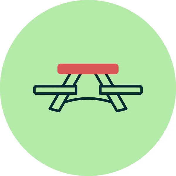 Mesa Picnic Llena Vectores Lineales Icon Desig — Vector de stock