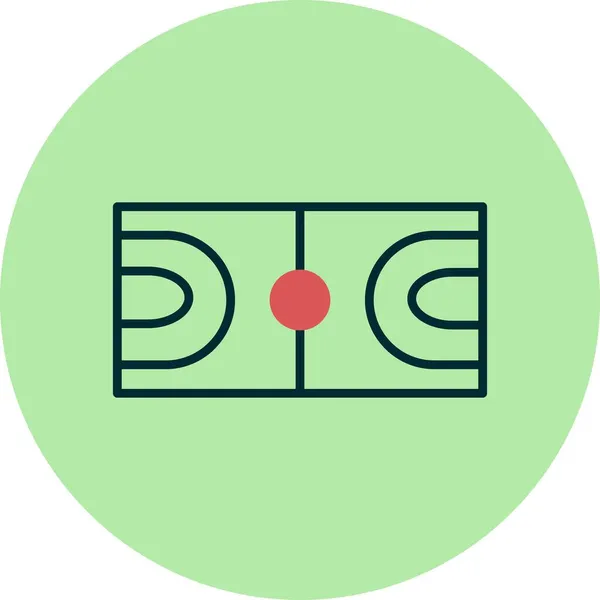 Basket Ball Filled Linear Vector Icon Desig — Stock Vector