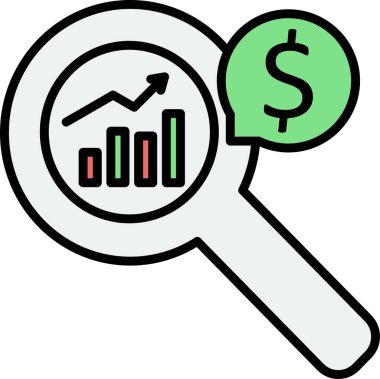 Pazar Analizi Doğrusal Vektör Simgesi Tasarımı