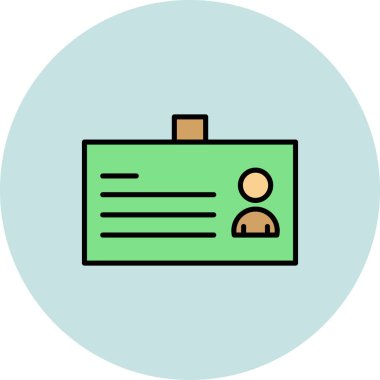 Kart Doldurulmuş Doğrusal Vektör Simgesi Tasarımı