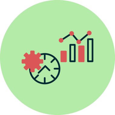 Zaman Doldurulmuş Doğrusal Vektör Simgesi Tasarımı