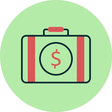 Evrak Çantası Doldurulmuş Doğrusal Vektör Simgesi Tasarımı