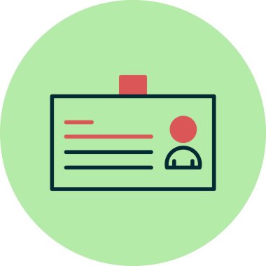 Kart Doldurulmuş Doğrusal Vektör Simgesi Tasarımı