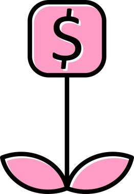 Doğrusal Vektör Simgesi Tasarımı Doldurulmuş Yatırım