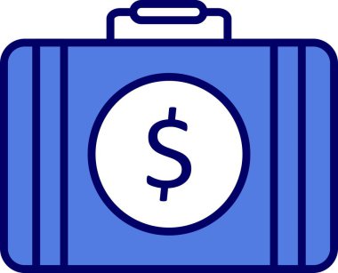 Evrak Çantası Doldurulmuş Doğrusal Vektör Simgesi Tasarımı