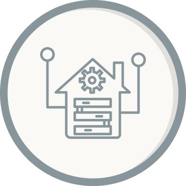 Veri Deposu Doğrusal Vektör Simgesi Tasarımı