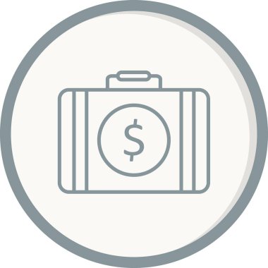 Evrak Çantası Doldurulmuş Doğrusal Vektör Simgesi Tasarımı