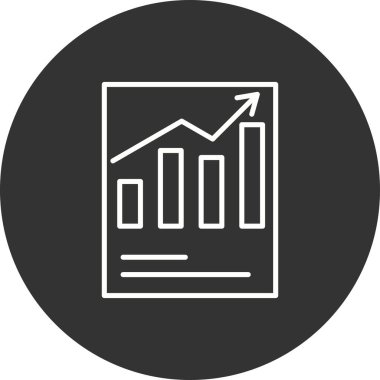 Satış raporu Doğrusal Vektör Simgesi Tasarımı
