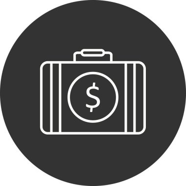 Evrak Çantası Doldurulmuş Doğrusal Vektör Simgesi Tasarımı