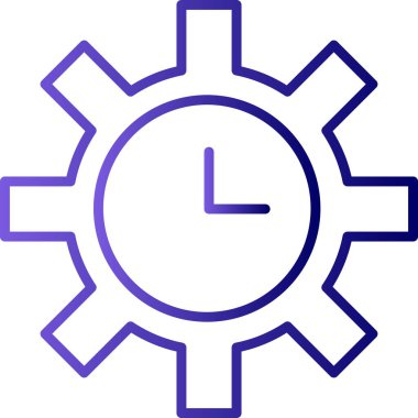 Zaman Yönetimi Doğrusal Vektör Simgesi Tasarımı Dolduruldu