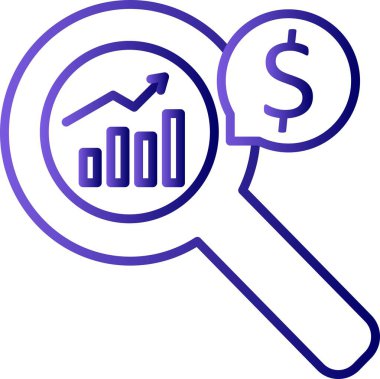 Pazar Analizi Doldurulmuş Doğrusal Vektör Simgesi Tasarımı