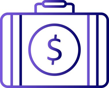 Evrak Çantası Doldurulmuş Doğrusal Vektör Simgesi Tasarımı