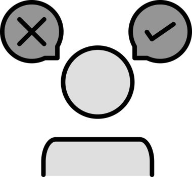 Doğrusal Vektör Simgesi Tasarımı Doldurulmuş Karar