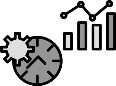Zaman Doldurulmuş Doğrusal Vektör Simgesi Tasarımı