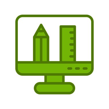 Bilgisayar monitörü vektör ince çizgi simgesi 