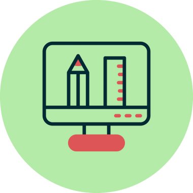 Bilgisayar monitörü vektör ince çizgi simgesi 