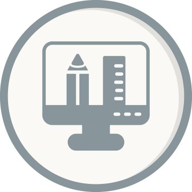 Bilgisayar monitörü vektör ince çizgi simgesi 