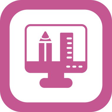 Bilgisayar monitörü vektör ince çizgi simgesi 