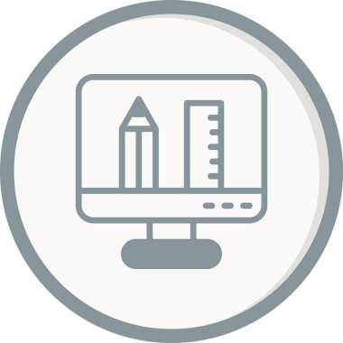 Bilgisayar monitörü vektör ince çizgi simgesi 