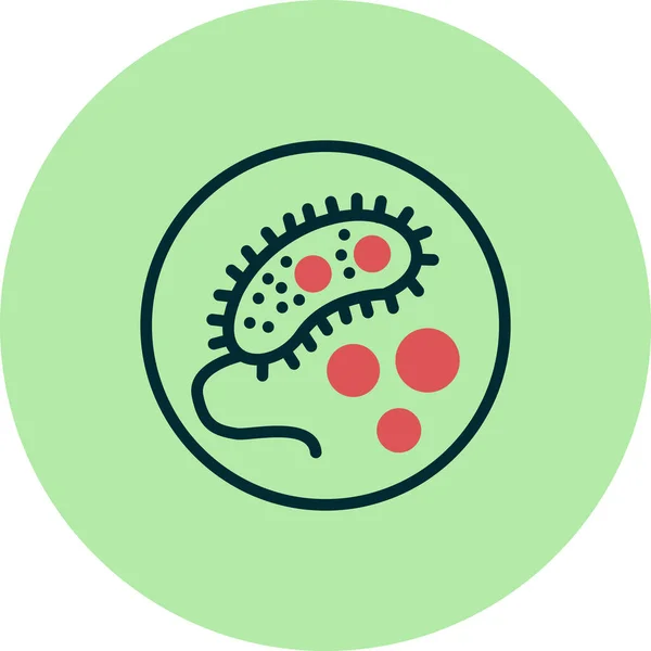 Simple Ilustración Vectorial Del Virus Las Bacterias — Vector de stock