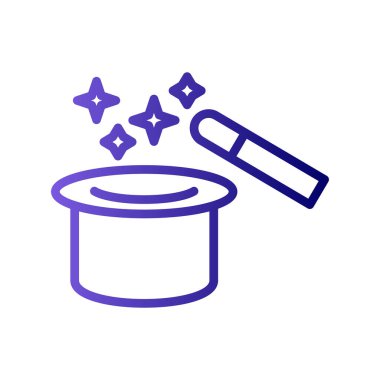 sihirli değnek ve şapka, basit vektör çizimi