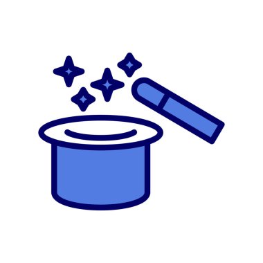 sihirli değnek ve şapka, basit vektör çizimi