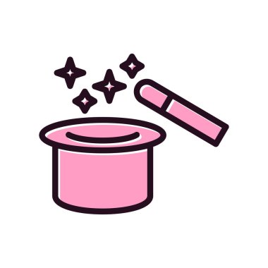 sihirli değnek ve şapka, basit vektör çizimi