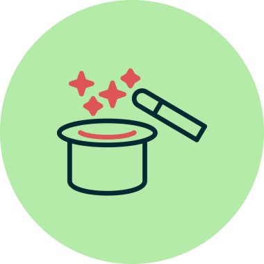 sihirli değnek ve şapka, basit vektör çizimi