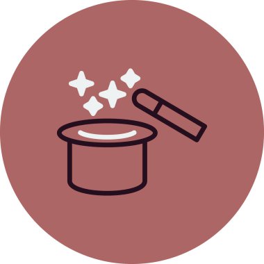 sihirli değnek ve şapka, basit vektör çizimi