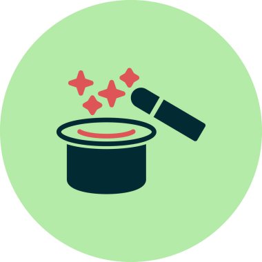 sihirli değnek ve şapka, basit vektör çizimi