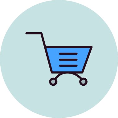 Alışveriş arabası simgesi vektör illüstrasyon grafik tasarımı