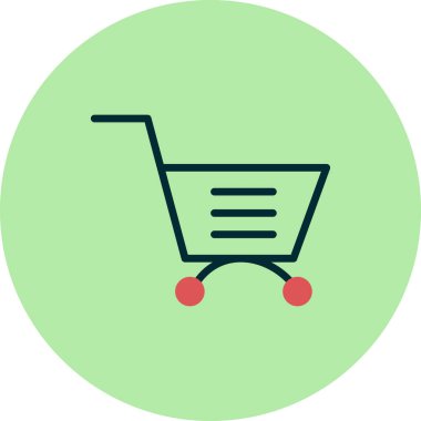 Alışveriş arabası simgesi vektör illüstrasyon grafik tasarımı