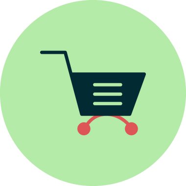 Alışveriş arabası simgesi vektör illüstrasyon grafik tasarımı