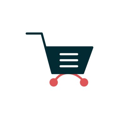 Alışveriş arabası simgesi vektör illüstrasyon grafik tasarımı