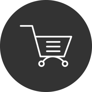 Alışveriş arabası simgesi vektör illüstrasyon grafik tasarımı