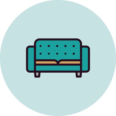 yumuşak kanepe mobilyası, vektör illüstrasyonu