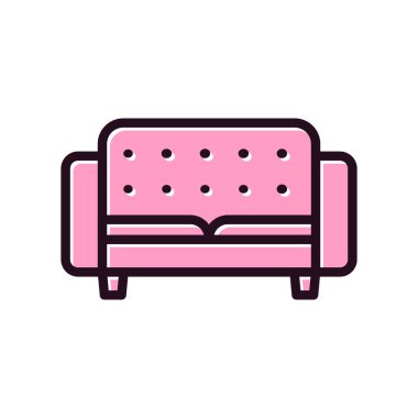 yumuşak kanepe mobilyası, vektör illüstrasyonu