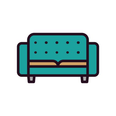yumuşak kanepe mobilyası, vektör illüstrasyonu
