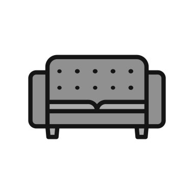 yumuşak kanepe mobilyası, vektör illüstrasyonu