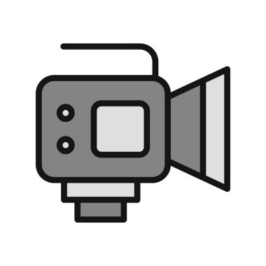 Kamera simgesi vektörü. düz biçim.