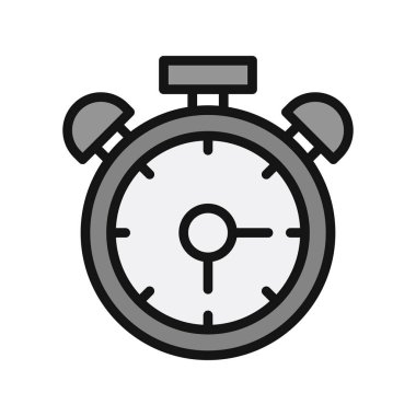 Alarm saati simgesi, vektör illüstrasyonu