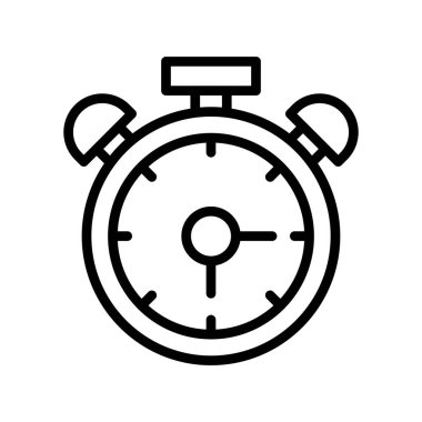 Alarm saati simgesi, vektör illüstrasyonu