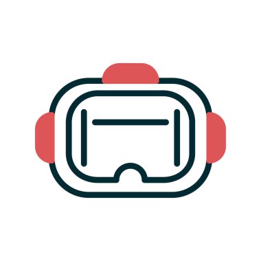 VR Gözlük simgesi, vektör sembolü çizimi