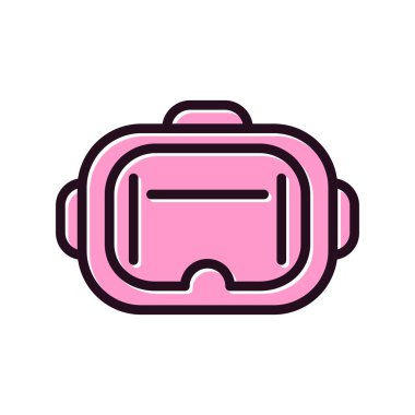 VR Gözlük simgesi, vektör sembolü çizimi