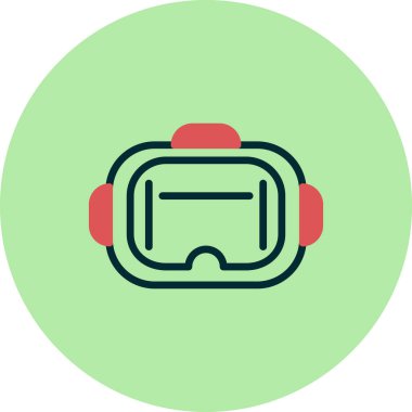 VR Gözlük simgesi, vektör sembolü çizimi