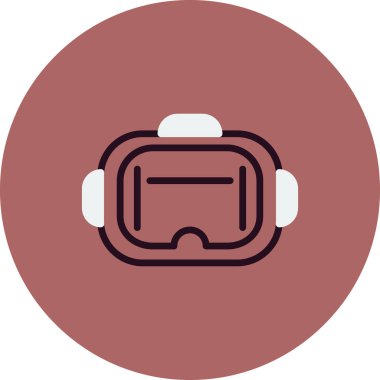 VR Gözlük simgesi, vektör sembolü çizimi