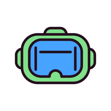 VR Gözlük simgesi, vektör sembolü çizimi