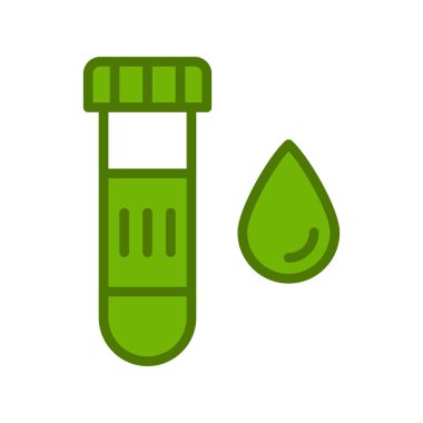 kan testi ikonu, test tüpü ve kan damlası vektörü