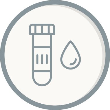 kan testi ikonu, test tüpü ve kan damlası vektörü